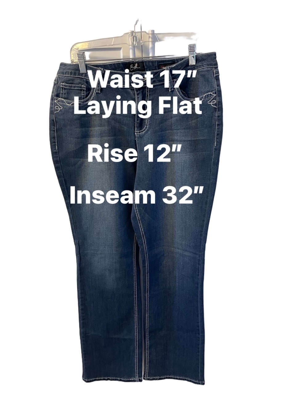 Earl Women’s Slim Boot Jeans Stretch Designer with Pocket Embellishments Sz 16 - Picture 5 of 12